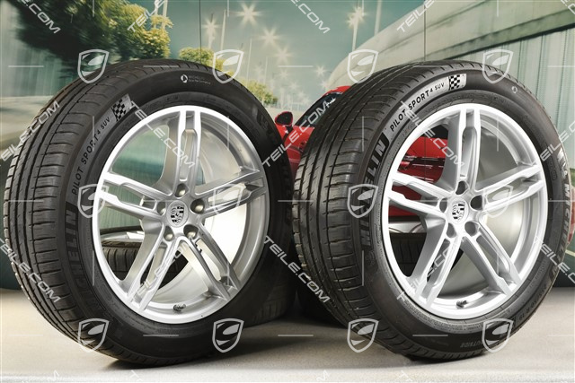 19-inch "Macan Turbo" summer wheels set, rims 8,5J x 19 ET21 + 9J x 19 ET21, summer tyres Michelin 235/55 R 19 + 255/50 R 19, with TPMS