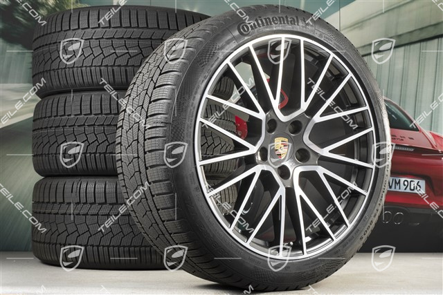 21-inch Cayenne RS Spyder winter wheel set, rims 9,5J x 21 ET46 + 11,0J x 21 ET58 + Continental winter tyres 275/40 R21 + 305/35 R21, with TPMS, Titanium