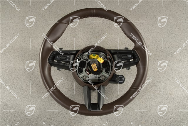 PDK, Multifunktionslenkrad, 3-Speichen, Leder, Trüffelbraun / Sport Chrono Paket Plus