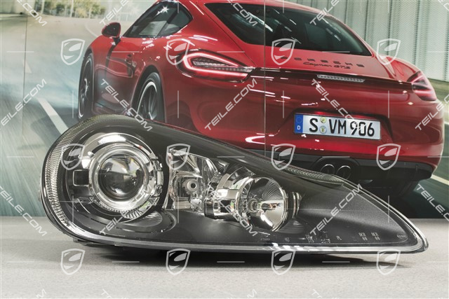 Xenon headlight, black, Facelift, without control unit and xenon bulb, R