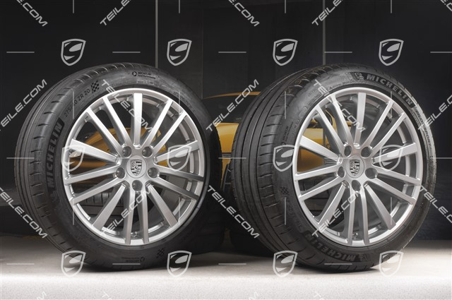 20" Panamera Design Sommerräder, Felgen 9,5J x 20 ET71 + 11,5J x 20 ET68 + Michelin Sommerreifen 275/40 ZR20 + 315/35 ZR20, mit RDK-Sensoren