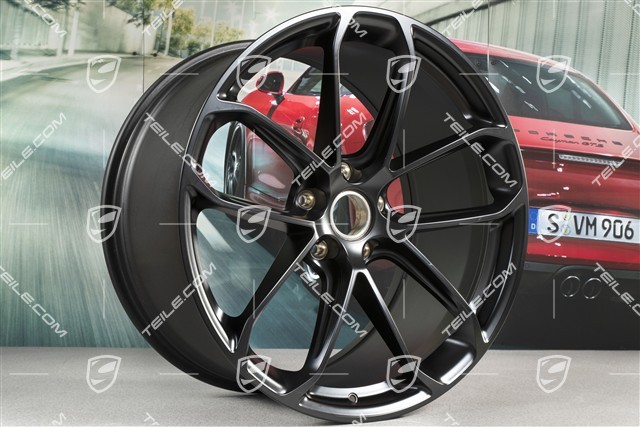 22" felgi GT, komplet, 10,5J x 22 ET49 + 11,5J x 22 ET52, czarny satynowy półmat