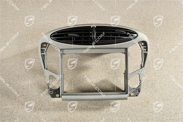 Support frame/ Air vent, Radio / Navi  2 Din subframe, Metal grey