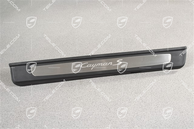 Einstiegleiste, Edelstahl, mit Schriftzug "Cayman S", L