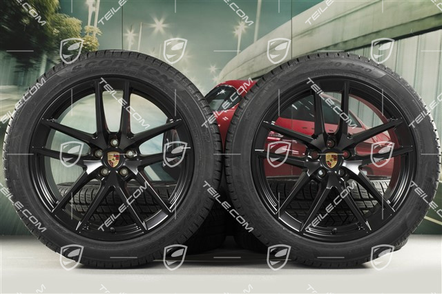 20-inch "Macan S" winter wheels set, rims 9J x 20 ET26 + 10J x 20 ET19, Pirelli winter tyres 265/45 R 20 + 295/40 R 20, black satin matt, with TPMS