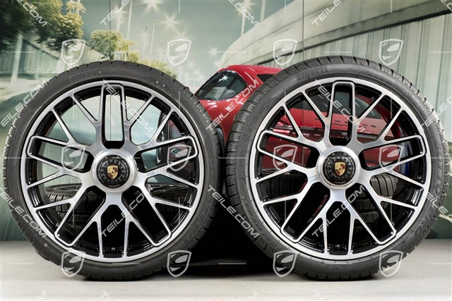 20" Turbo S central locking winter wheel set for Turbo S, wheels 8,5J x 20 ET51 + 11J x 20 ET59 + NEW Pirelli Sottozero II winter wheels 245/35 R20+295/30 R20, TPMS