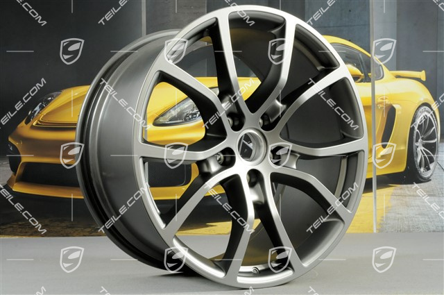 21" Felgensatz Cayenne ExclusiveDesign, 11J x 21 ET58 + 9,5J x 21 ET46, Platinum-Seidenmatt