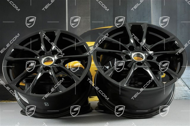 19" Felgensatz Panamera S, 9J x 19 ET64 + 10,5J x 19 ET62, schwarz hochglanz