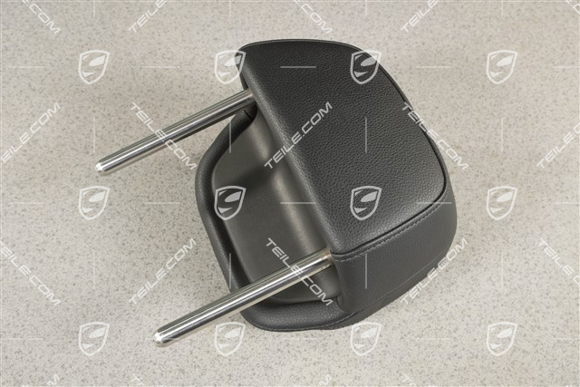 Head rest, rear, Leather, Black, Center