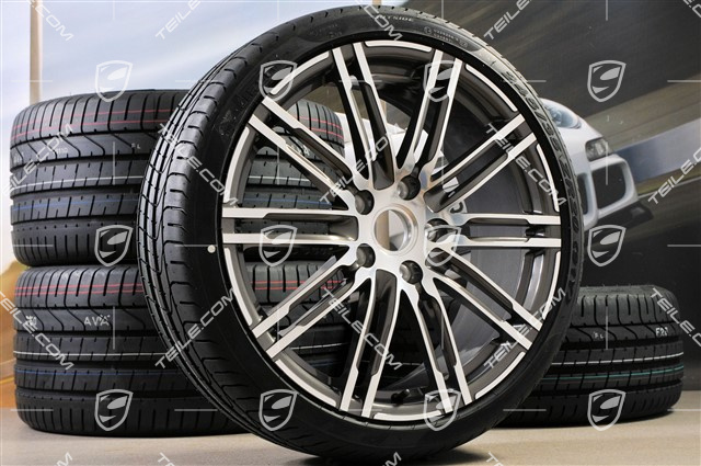 20" Turbo III Sommerräder Satz, Felgen 8,5J x 20 ET51 + 11J x 20 ET70 + NEUE Pirelli Sommerreifen 245/35 ZR20 + 295/30 ZR20, mit RDK-Sensoren