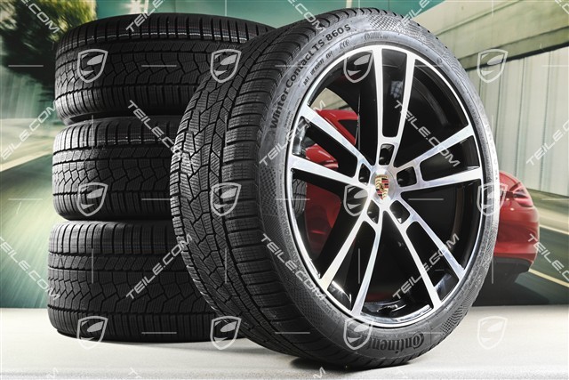 22" Winterräder Sport Design, Felgen 10J x 22 ET48 +11,5J x 22 ET61 + NEUE Continental Winterreifen 285/40 R22 + 315/35 R22, in Schwarz Hochglanz