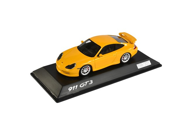Porsche 911 996.1 GT3, speed yellow/black, Spark, scale 1:43
