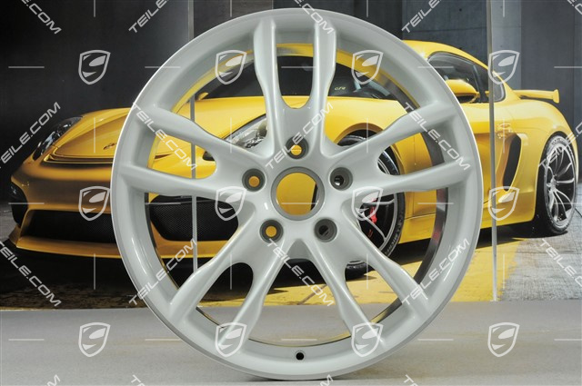 19" Boxster S III Felgensatz, 8J x 19 x ET 57 + 9,5J x 19 x ET 45, Felgenstern in Weiß