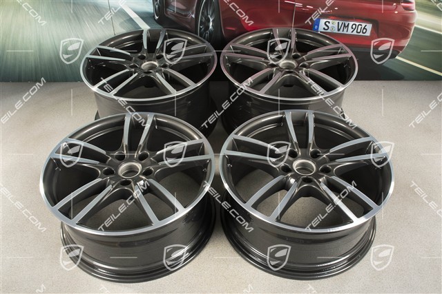20-inch Cayenne Sport wheel rim set, 10,5J x 20 ET55 + 9J x 20 ET50, Titanium