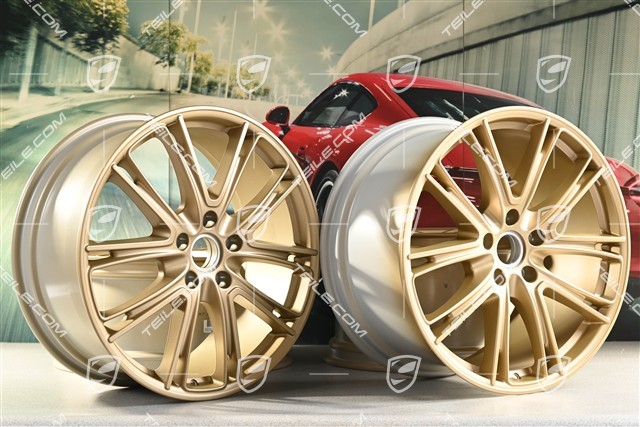 21" Felgensatz Panamera Exclusive, 9,5J x 21 ET71 + 11,5J x 21 ET69, Aurum