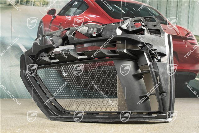 Front bumper retainer frame / grille / vent, lateral, Spyder, Black matte, L