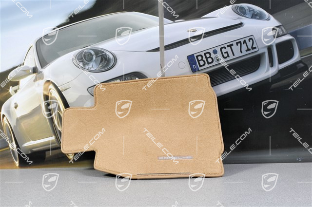 Fussmatte Satz, Perlvelours, Leder eingefasst, Cabrio/Targa mit BOSE Soundpaket, Sandbeige