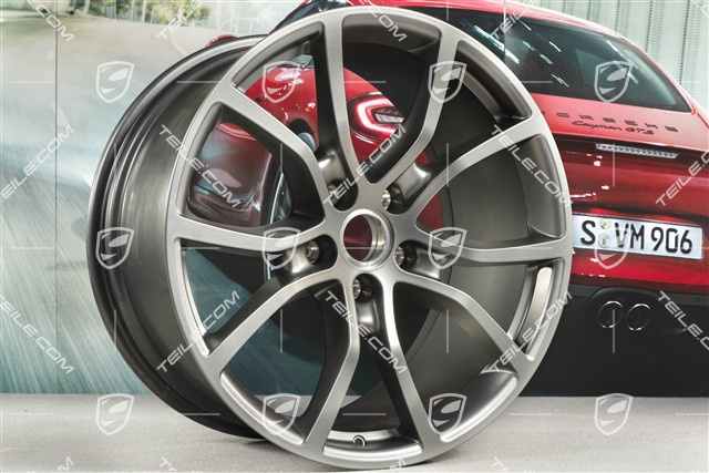 21" Felgensatz Cayenne Exclusive Design, 11J x 21 ET49 + 9,5J x 21 ET46, für den Cayenne Coupé, Platinum Seidenmatt