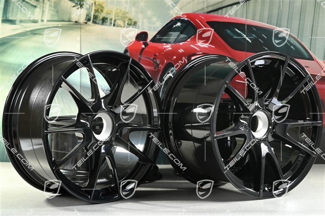 19" Komplet felg GT3 II RS 4.0 / GT2 RS, czarne, przód  9J x 19 ET47+ tył 12J x 19 ET48
