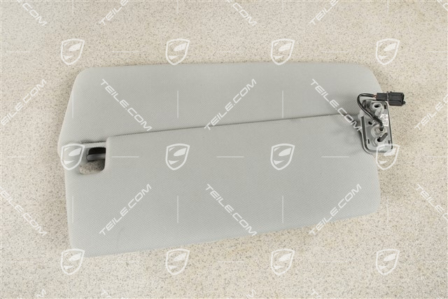 Blenda przeciwsłoneczna, z lusterkiem, Steel grey, Materiałowa, R