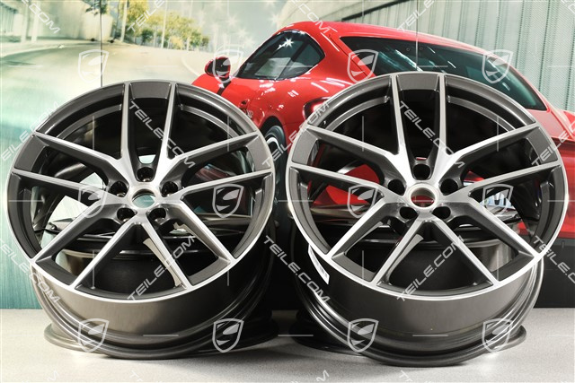 20" komplet felg Macan S, 9J x 20 ET26 + 10J x 20 ET19, Titanium