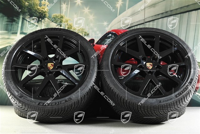 21-inch Panamera SportDesign Winter wheel set, wheel rims 9,5J x 21 ET71 + 10,5J x 21 ET71 + Michelin Pilot Alpin 5 winter tyres 275/35 R21 + 315/30 R21, black high gloss