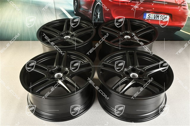 20" Komplet felg "Macan Turbo", 9J x 20 ET 26 + 10J x 20 ET19, BORBET, czarny półmat