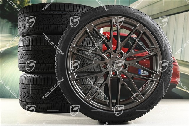 22" Macan RS Spyder Design Winterräder Satz, Felgen 9J x 22 ET29 + 11J x 22 ET47 + NEUE Continental Winterreifen 255/40 R22 + 295/35 R22, in Turbonit