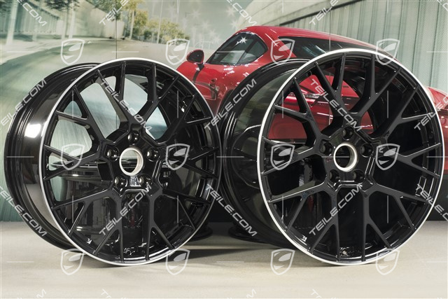 20+21-inch wheel rim set RS Spyder, rims: front 8,5J x 20 ET53 + rear 11,J x 21 ET67, black high gloss