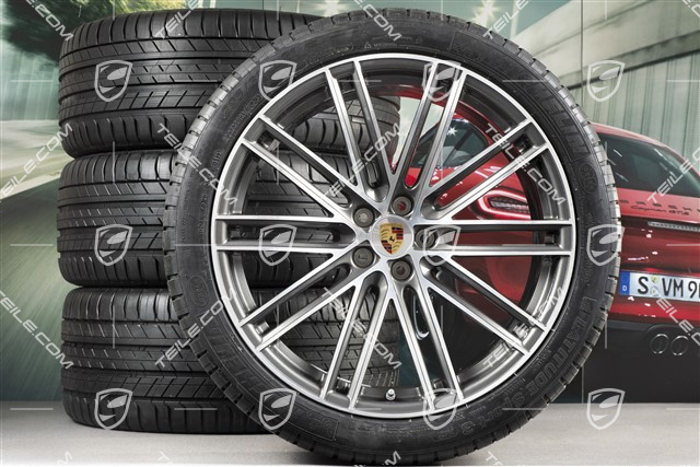 21" Turbo IV Design summer wheel set, wheel rims 9,5J x 21 ET27 + 10J x 21 ET19 + NEW Michelin summer tyres 265/40 R21 + 295/35 R21, with TPM