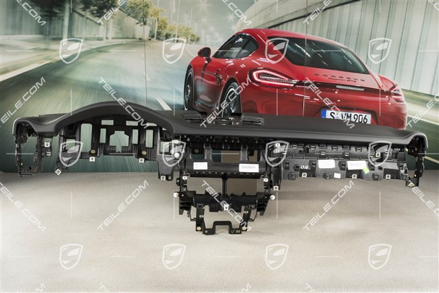 Dashboard trim, without head-up display, leather, black