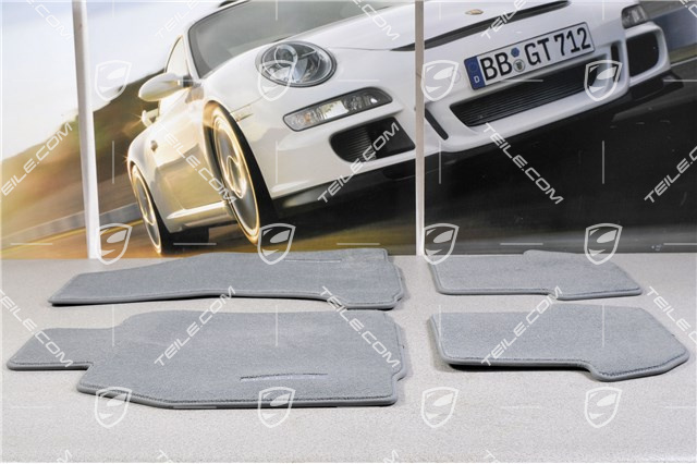 Fußmatten-Set, 4-teilig (997), für 911 Cabriolet/Targa Modelle mit BOSE Sound-System, steingrau