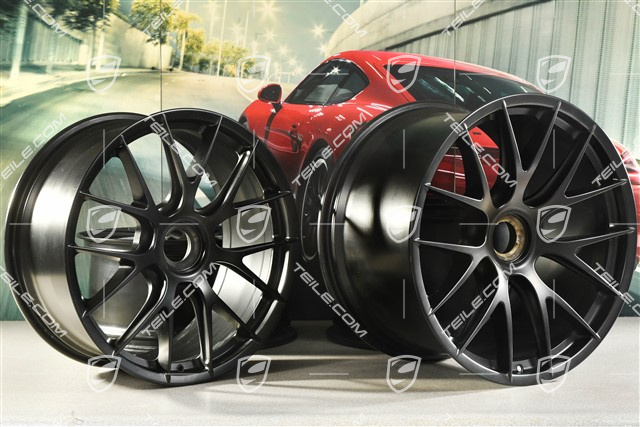 20"+21" GT2RS/GT3RS Magnesium zestaw kół / komplet felg, felgi 9,5 J x 20 ET50 + 12,5 J x 21 ET48, czarny satynowy półmat