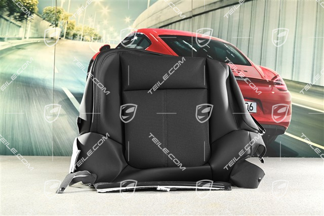 Sitzkissenbezug, Leder, Schwarz, L