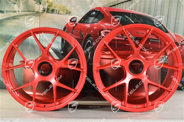 GT3RS Magnesium Leichtbau-Schmiederadsatz, Felgen 10J x 20 ET45 + 13J x 21 ET31, Pyrored