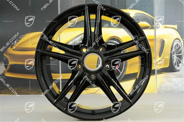 18-inch wheel rim set Boxster S II, 8J x 18 ET57 + 9J x 18 ET43, czarny wysoki połysk