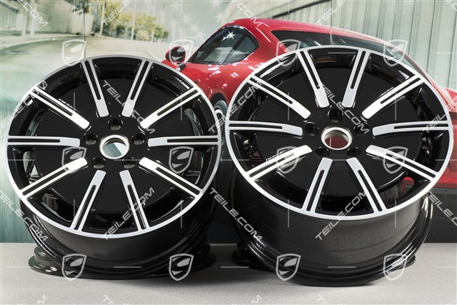 20-inch Sport Aero wheel rim set, 9J x 20 ET54 + 11J x 20 ET60, black high gloss + glossy Surface