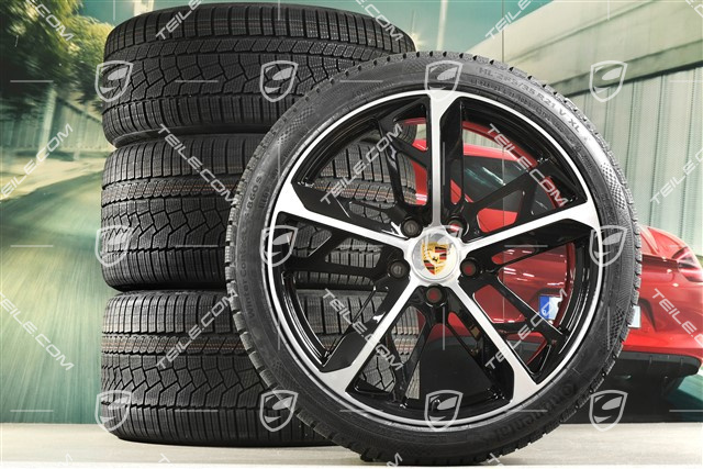 21" Cross Turismo Design winter wheel set, rims 9,5J x 21 ET60 + 11,5J x 21 ET66 + Continental winter  tyres 265/35 R21 + 305/30 R21, black high gloss