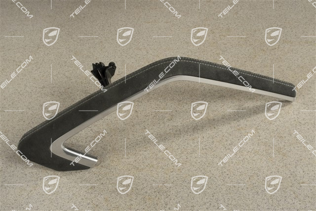 Zuziehgriff, Alcantara mit Zierleiste in Rhodiumsilber, L