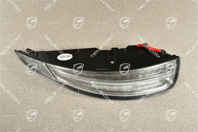 Rear light, in clear glass look (white), rear fog light left, L (damaged)
