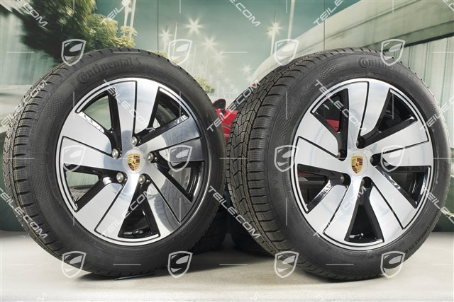 19-inch Taycan S winter wheel set, rims 8J x 19 ET50 + 10J x 19 ET47, Continental winter tyres 225/55 R19 + 275/45 R19