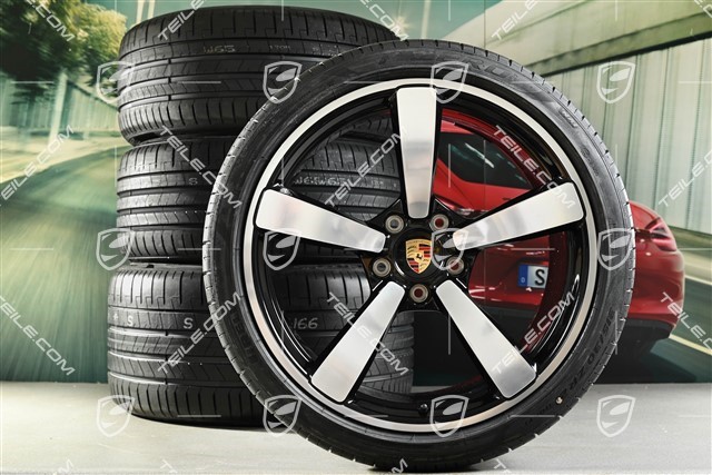 20-inch + 21-inch Turbo Exclusive Design summer wheel set, rims 9,5J x 20 ET44 + 12J x 21 ET70 + Pirelli summer tyres 255/35 R20 + 315/30 R21, black high gloss