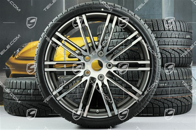 20" Turbo III Winterräder Satz, 8,5J x 20 ET51 + 11J x 20 ET70 + NEUE Pirelli Winterreifen 245/35 ZR20 + 295/30 ZR20, mit RDK-Sensoren