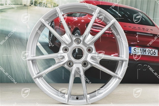 19+20" Carrera wheel rim set, wheels: front 8.5J x 19 ET52 + rear 11J x 20 ET66, in Brilliant Silver