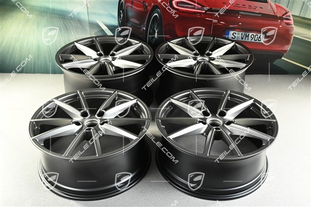 20"+21" Felgensatz Carrera S, Felgen 8,5J x 20 ET53 + 11J x 21 ET66, platinum-seidenmatt
