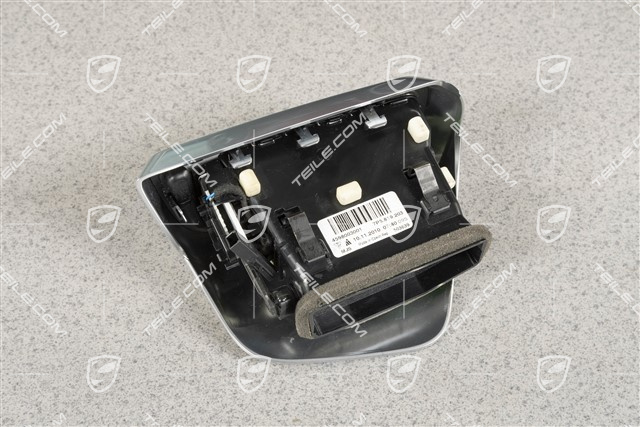Luftduese / düse / Defrosterblende, Mittelkonsole, hinten, Schwarz-Matt/ Galvanosilber, R