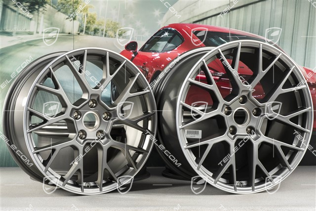 20+21" Felgensatz RS Spyder, Felgen: vorne 8,5J x 20 ET53 + hinten 11,5J x 21 ET67, platinum-seidenmatt