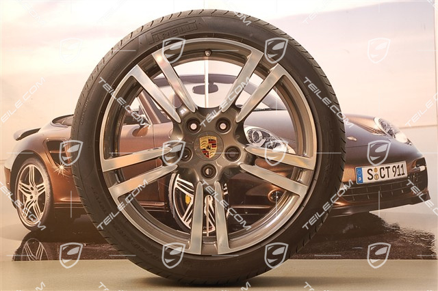 20" Turbo II Sommerräder Satz, Felgen 9,5 J x 20 ET 65 + 11 J x 20 ET 68 + Reifen 255/40 ZR 20 + 295/35 ZR 20, mit RDK-Sensoren, 250 Km