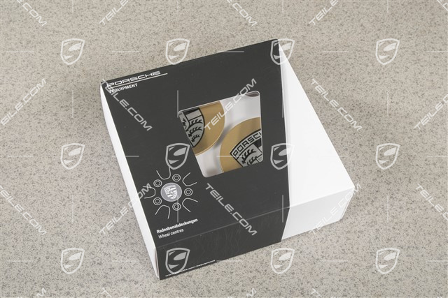 Hub cap set, crest monochrome, concav, silk-gloss black