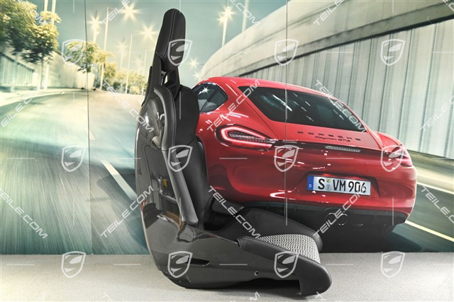 Schalensitz GT3RS / GT2RS, Carbon, Leder, Schwarz, ohne Schinen, L